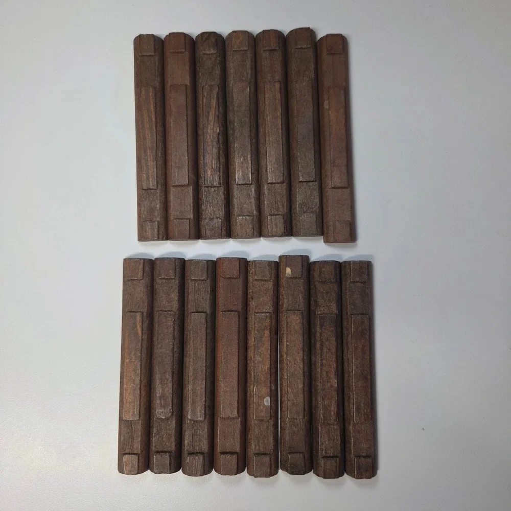 Lincoln Logs Vintage Wood Small Flat Slats Brown Replacement Pieces Lot of 15